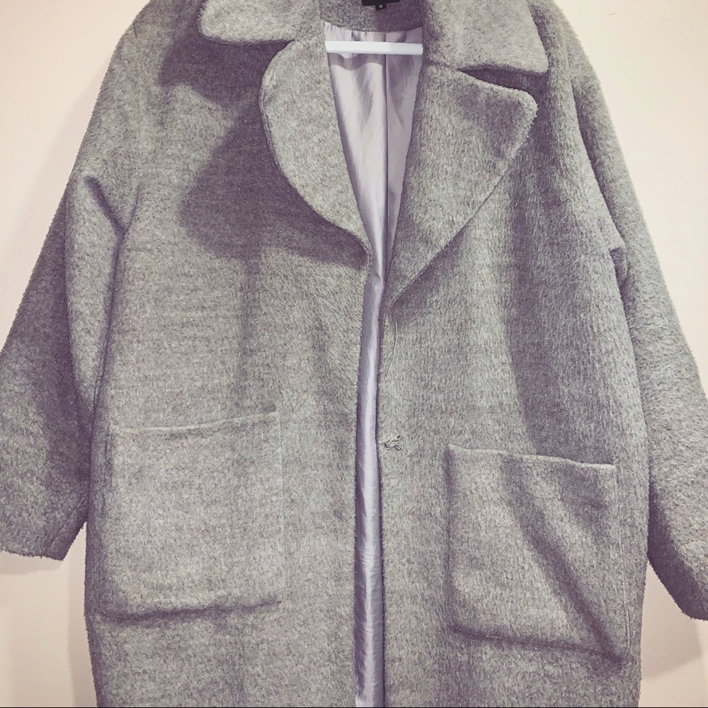 Faux suede oversized coat